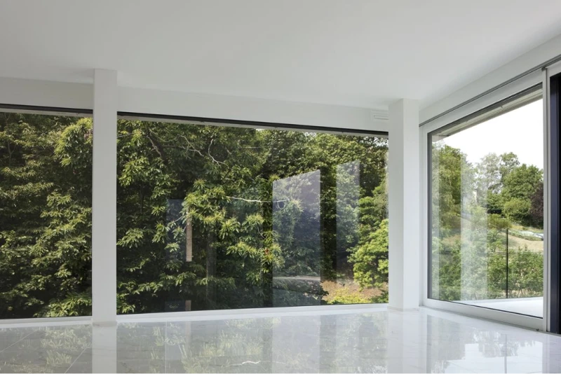 huge glass windows in a residential home